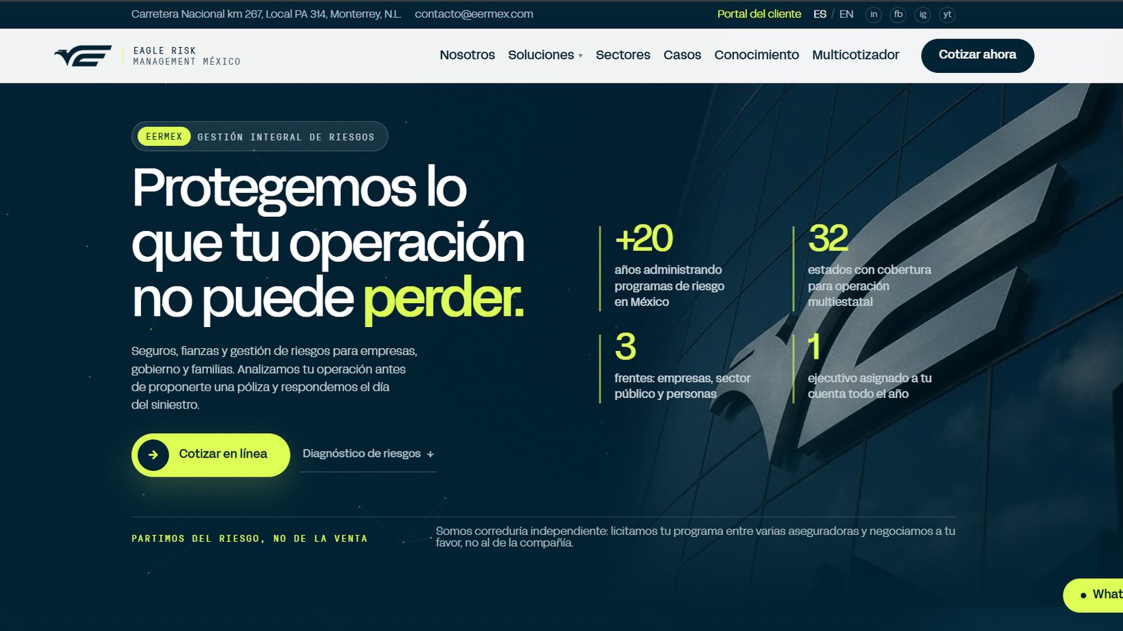Sitio web de Eermex